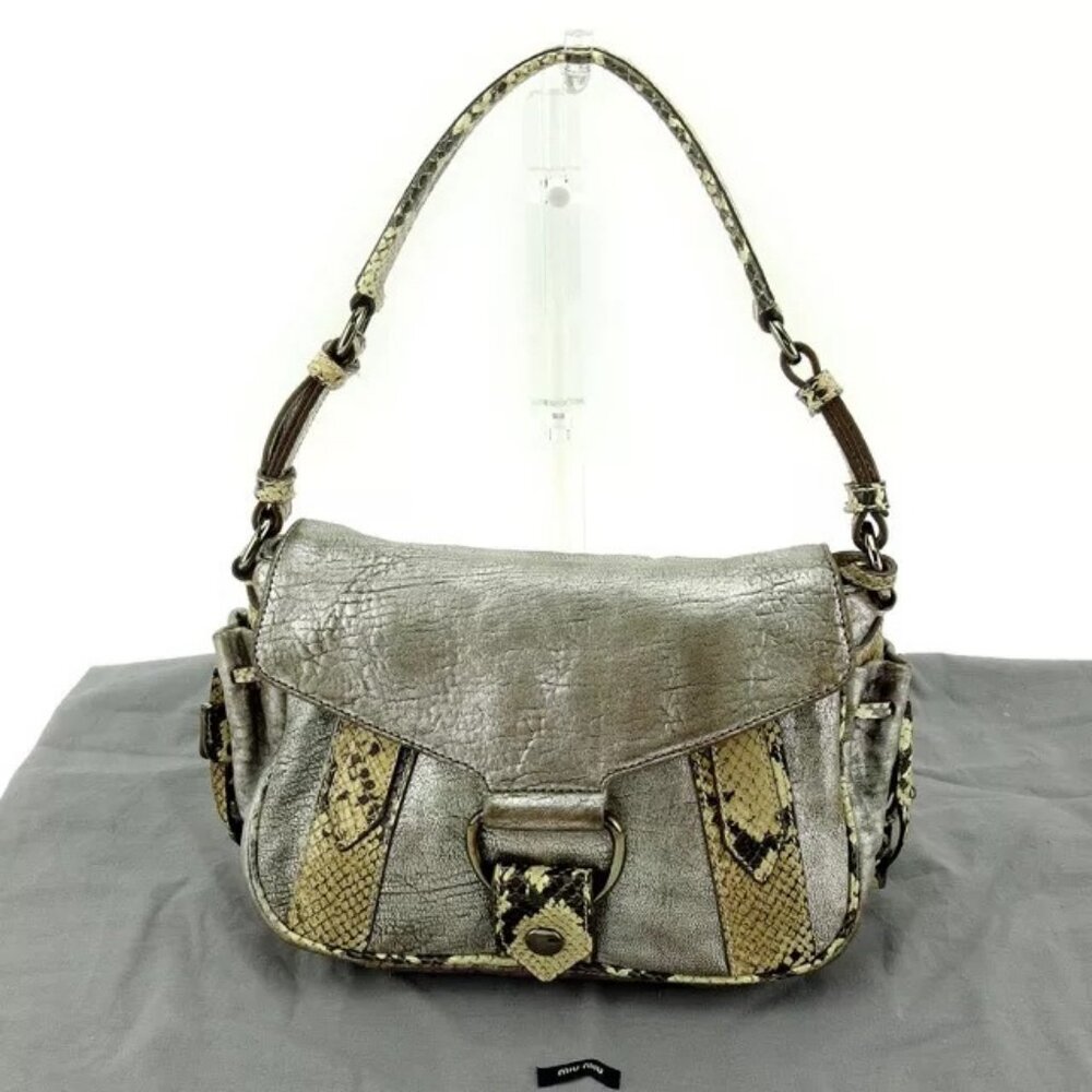 miumiu Handbag Silver Woman Authentic Used